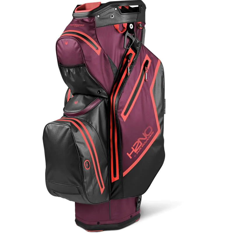 Sun Mountain Golf Sun Mountain 2022 H2NO Staff Waterproof Cart Bag - Black/Berry/Cove