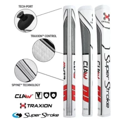 Superstroke Traxion Claw 2.0 Putter Grip - White/Red/Grey