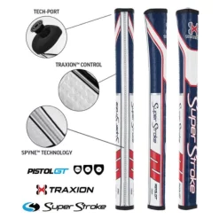 SuperStroke Super Stroke Traxion Pistol GT Tour Putter Grip - Red/White/Blue