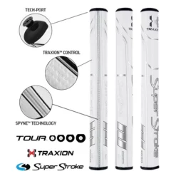 SuperStroke Super Stroke Traxion Tour 2.0 Putter Grip - White/Silver