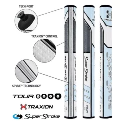 SuperStroke Super Stroke Traxion Tour 2.0 Putter Grip - Tiff/Grey/White
