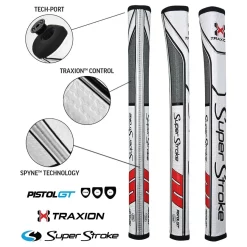 SuperStroke Super Stroke Traxion Pistol GT Tour Putter Grip - White/Red/Grey